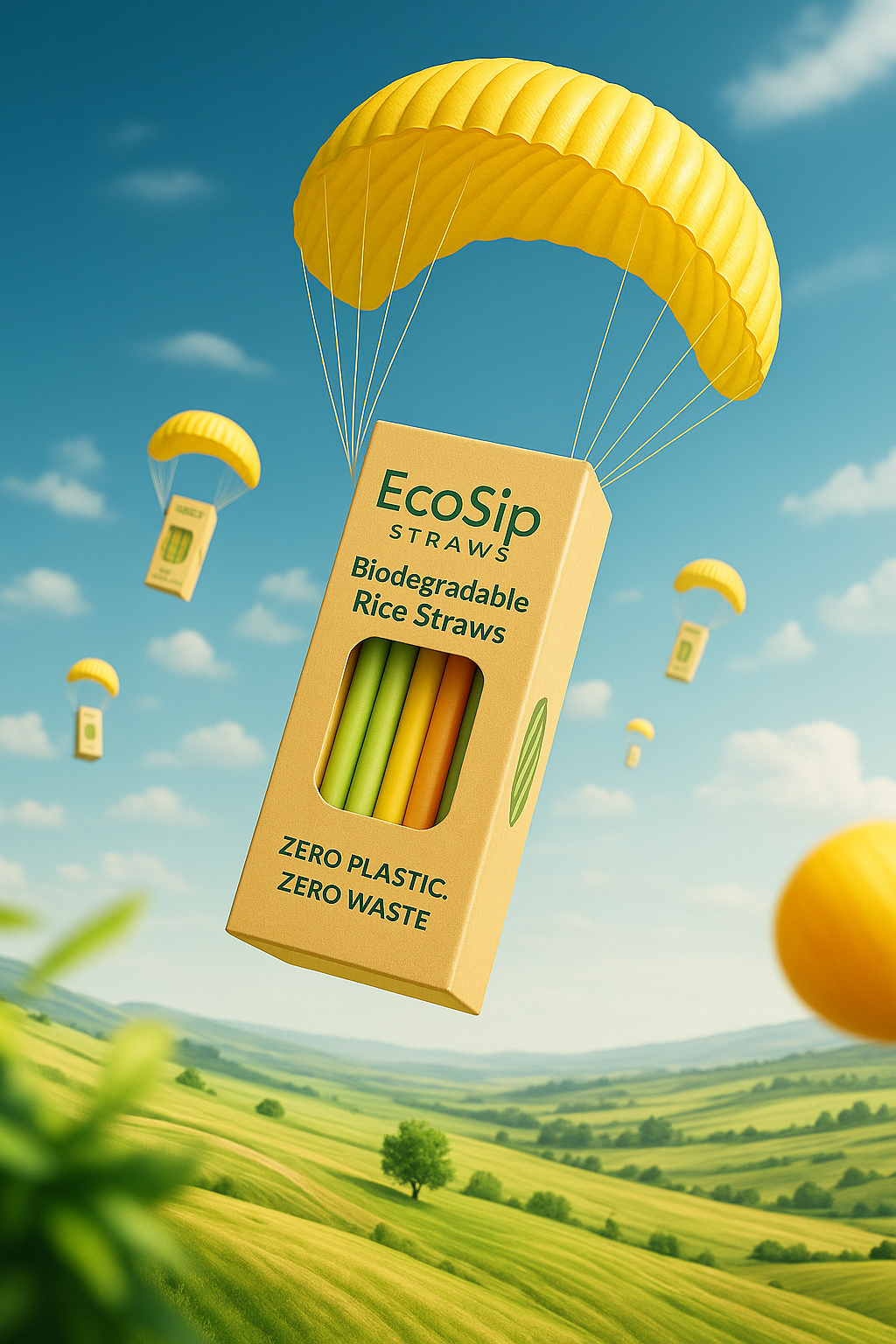 WHOLESALE EcoSip Rice Straws – 100% Compostable, Plastic-Free Drinking Straws (6mm)